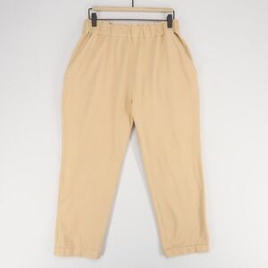 Maria Stanley Kheller Knit Trouser Womens L Beige Organic Cotton Pull On